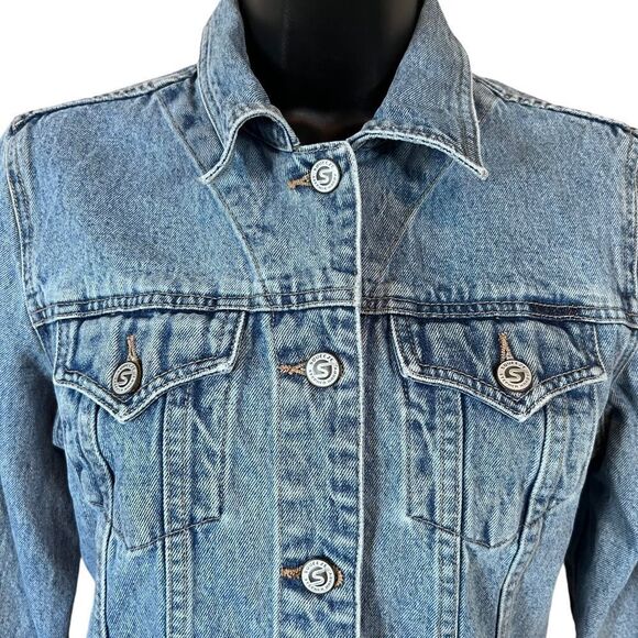 Y2K Squeeze Jeans Denim Trucker Jacket - Picture 2 of 11